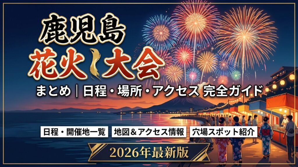 鹿児島の花火大会2026 夜空に打ち上がる花火のイメージ