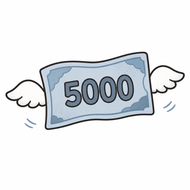 翼のはえた5000円